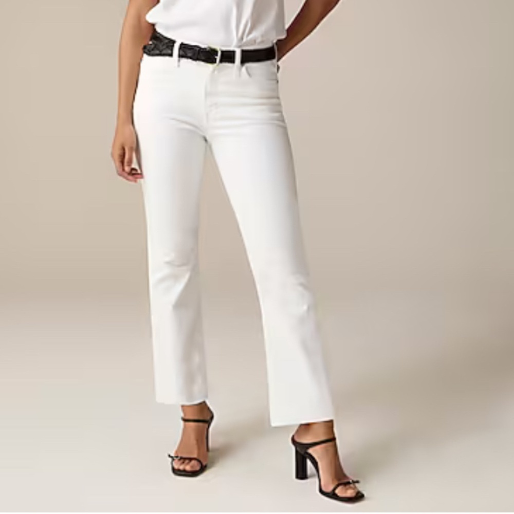 J Crew White Demi Boot Crop Jean Size 28